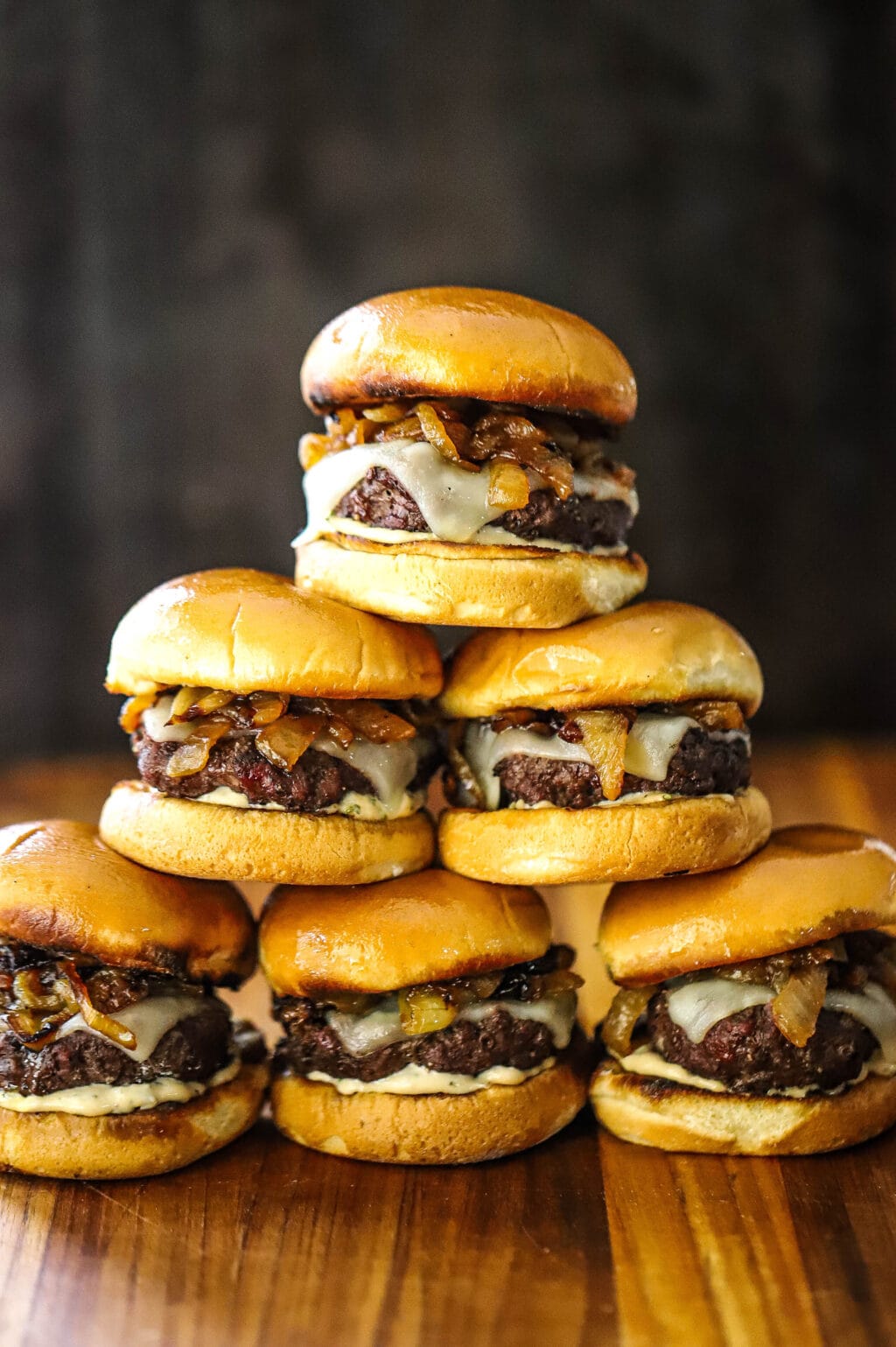 a pyramid stack of quarter pounder burger